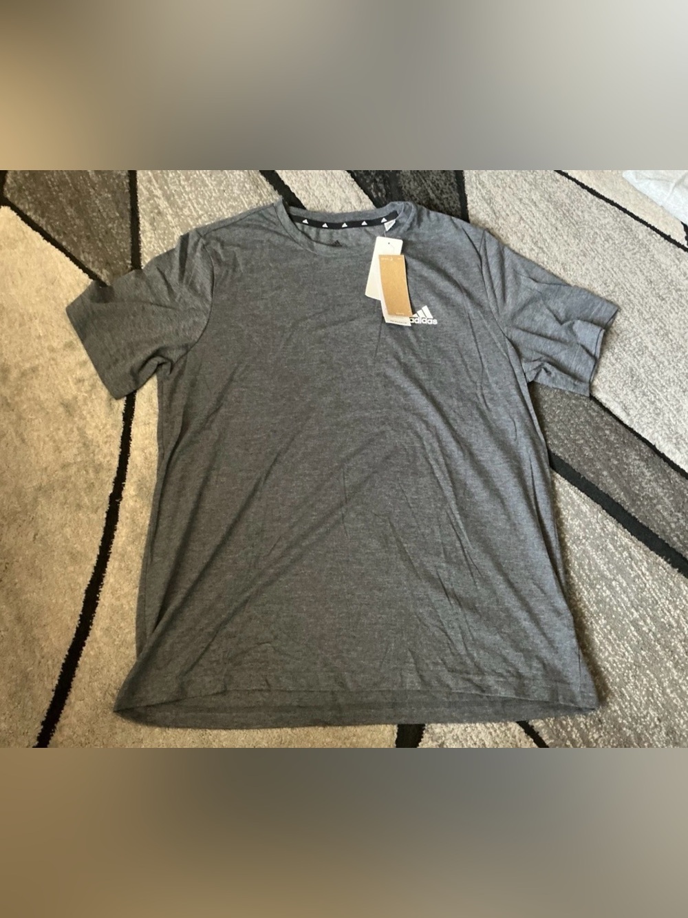 Size Large - Adidas Logo Primegreen Gray Cotton Short Sleeve Tee Shirt